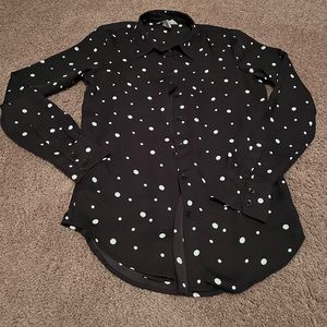 4/$20 H&M Navy & White Polka Dot size 2 Button Up